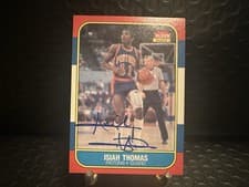 Autographed 1986-87 Fleer Isiah Thomas #109 Rookie RC HOF