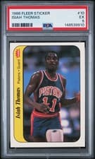 1986 FLEER STICKER #10 ISIAH THOMAS PSA 5