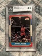 1986 FLEER #57 MICHAEL JORDAN ROOKIE RC BGS 3.5