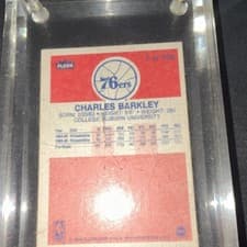 Fleer 1986 Fleer Premier Charles Barkley #7/132 rookie card protecter scratched!