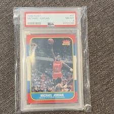 Fleer 1986 Fleer Michael Jordan- PSA Graded  8- NBA Basketball Card Bulls