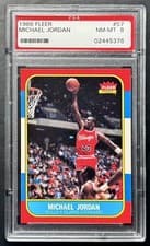 1986-87 Fleer MICHAEL JORDAN #57 Rookie RC PSA 8 NM-MT! VIBRANT COLOR!