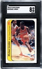 1986 Fleer Sticker Michael Jordan #8 SGC 8