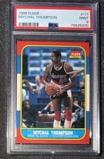 1986 Fleer Basketball- #111 Mychal Thompson - PSA 9