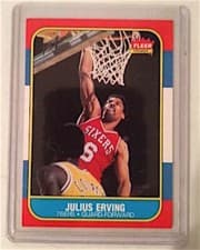 1986 Fleer #31 JULIUS ERVING 76ers Sixers HOF NICE!!! EX/NM