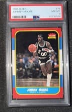 1986 Fleer Basketball - #76 Johnny Moore - PSA 8 (Nice Card)