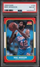 1986 Fleer #129 Mike Woodson PSA 8
