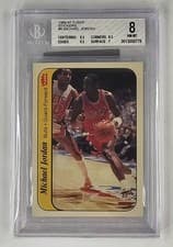 1986 Fleer Sticker #8 Michael Jordan Rookie Card Graded BGS 8 Nm MINT High End